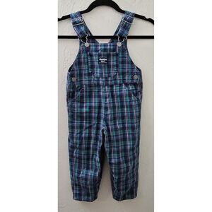 Vintage OshKosh B'Gosh Vestbak Plaid Toddler Overalls Size 4T 100% Cotton